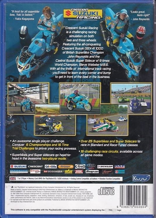 Crescent Suzuki Racing Superbikes and Super Sidecars - PS2 (B Grade) (Genbrug)